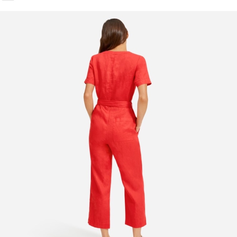 Everlane The Linen Short-Sleeve Jumpsuit NWT